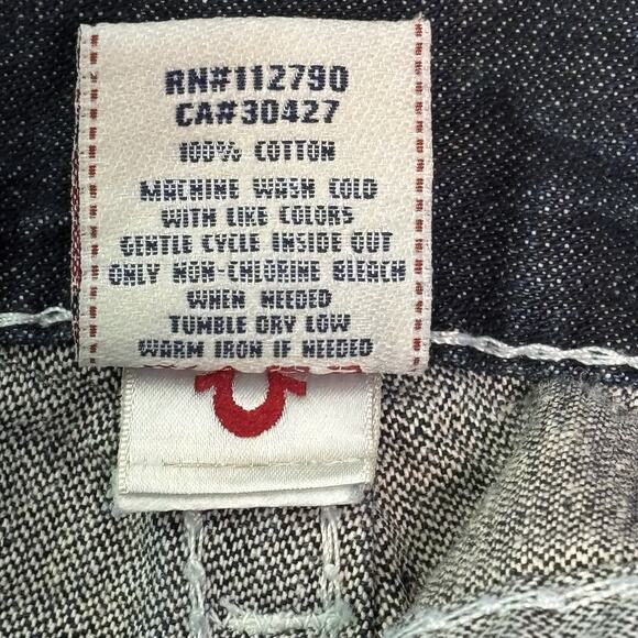 Vintage True Religion Ricky Big T Unisex Jeans 34 Dark Wash Y2K Denim World Tour - Picture 6 of 11